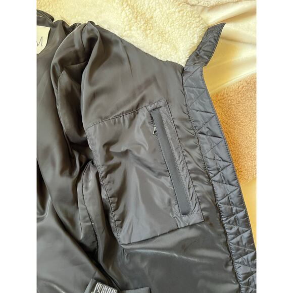 Sam New York Denver Cream Brown Colorblock Sherpa Jacket Size S - Picture 11 of 12